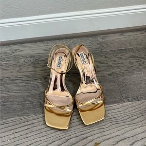 Gold Strappy Heels Badgley Mischika